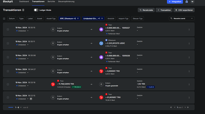 TRX 01 die letzten Tage habe ich meinen Ledger aufgeräumt